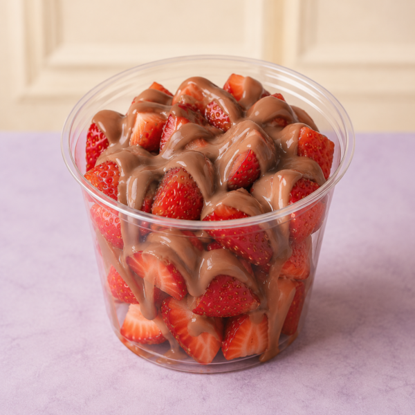 Strawberries And Milk Chocolate Sauce Cup