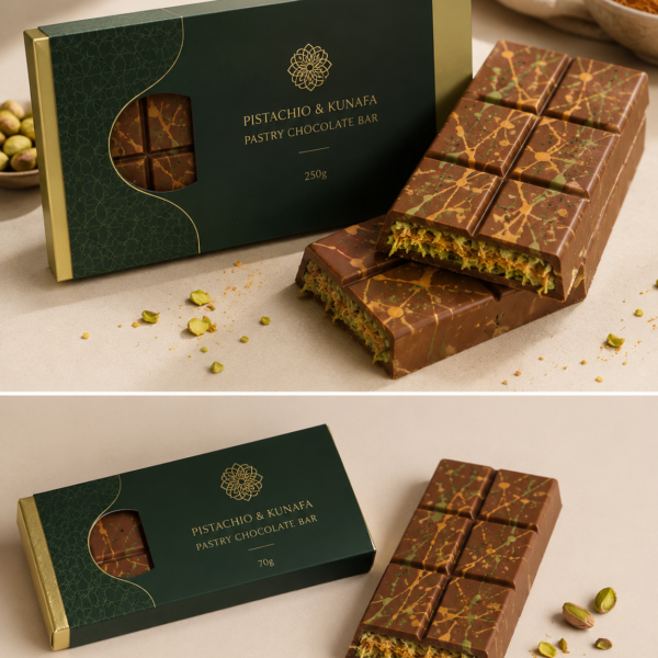 70g Small Pistachio & Kunafa Pastry Chocolate Bar